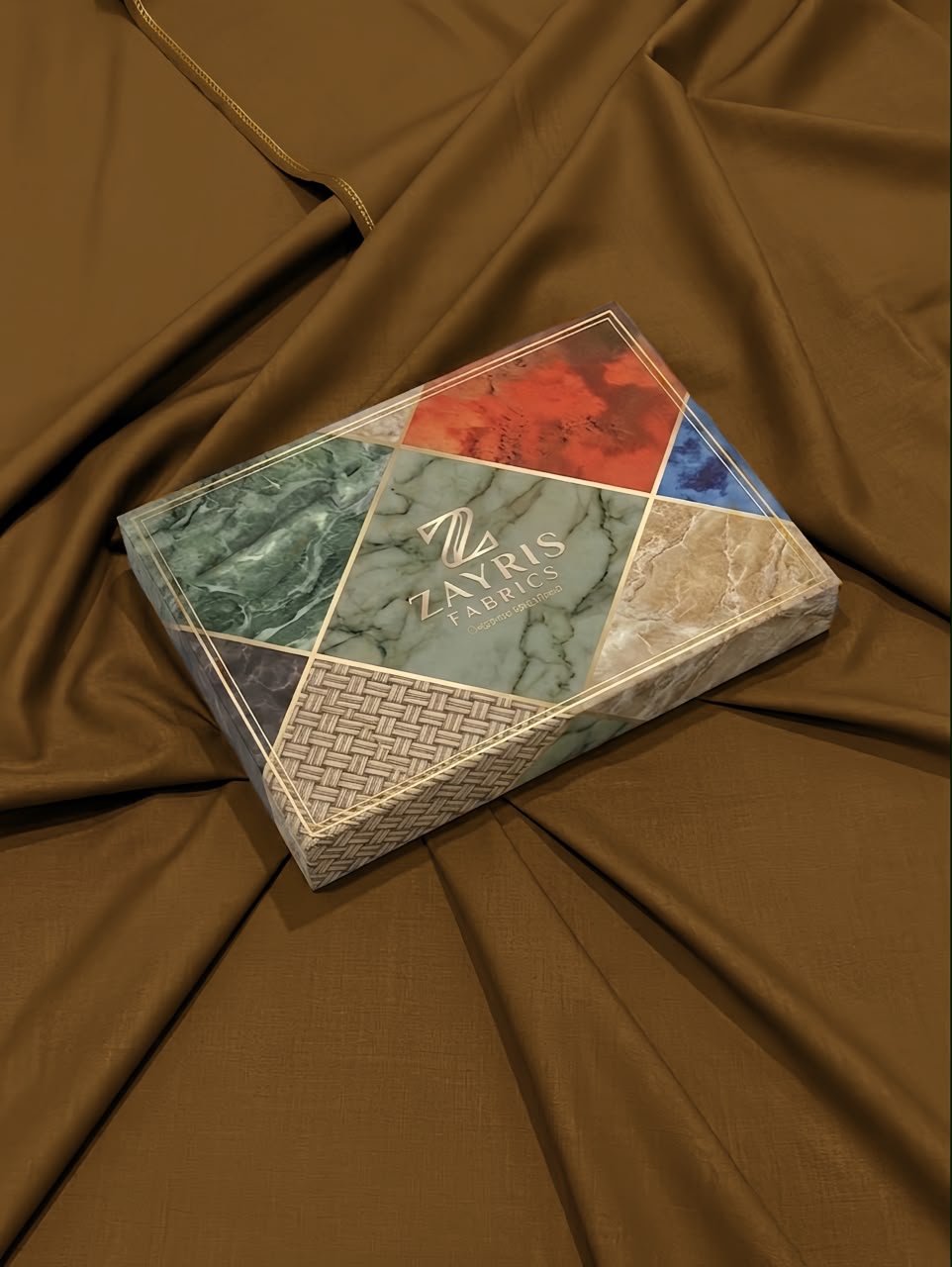 Premium Wash & Wear Unstitched Suit – Brown
