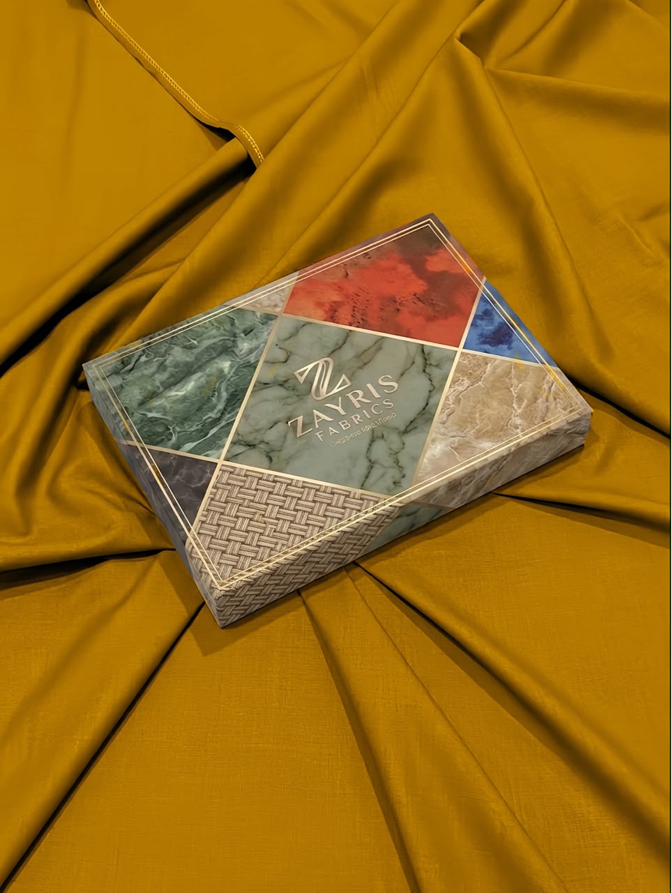 Wash & Wear Unstitched Suit – Mustard Gold