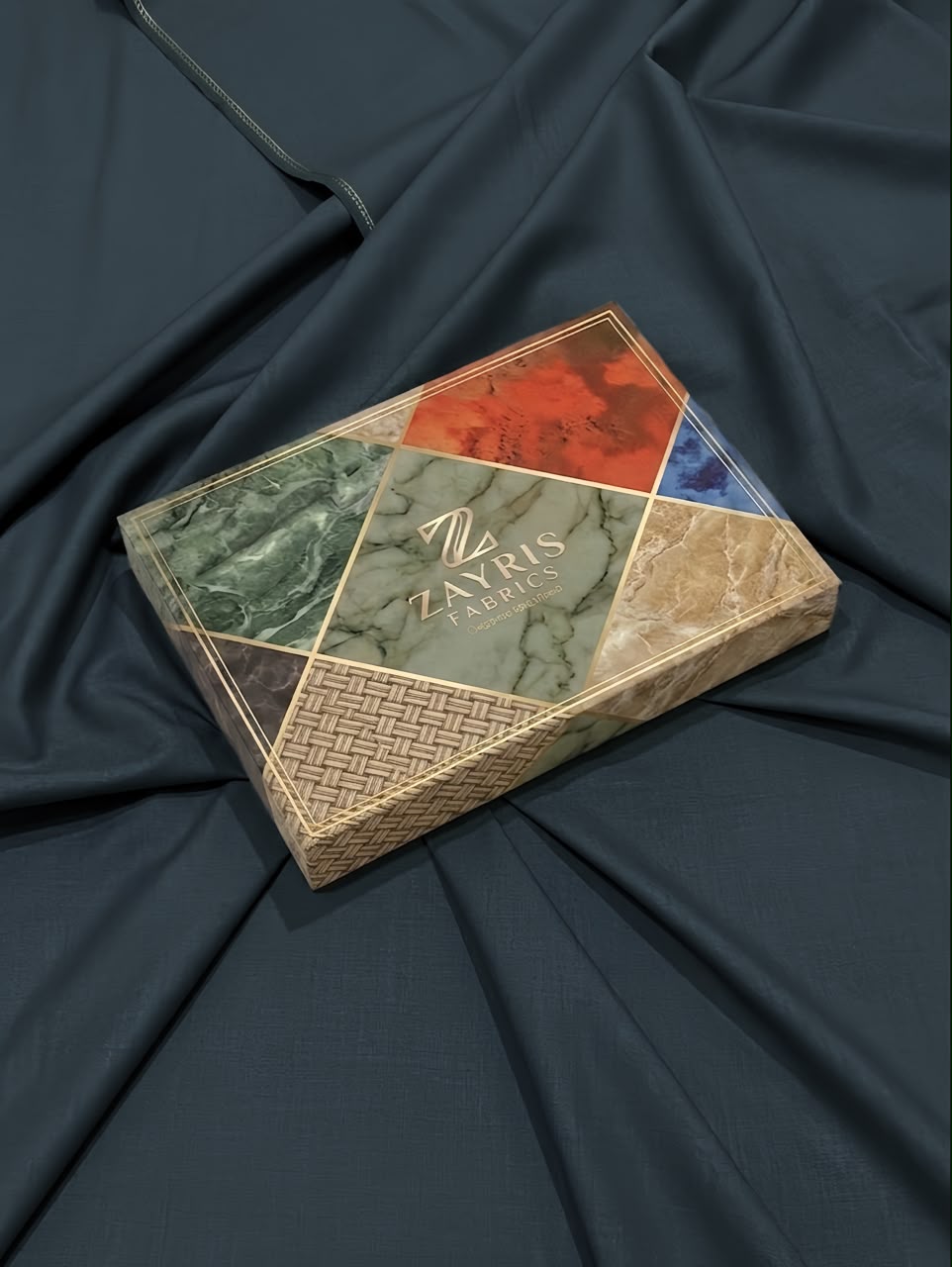 Premium Wash & Wear Unstitched Suit Fabric – Navy Blue